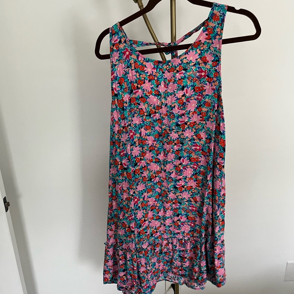 Loft size large floral printed dress